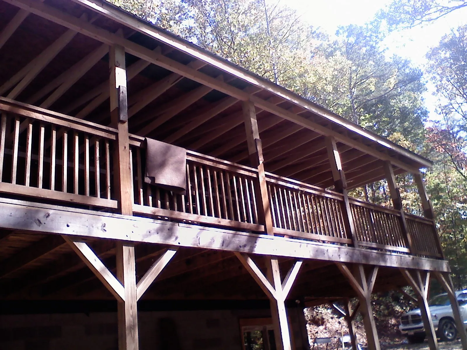 Timber framing under a new elevated porch and deck — Roof Leak Repair in Trimble by Roofing Brothers